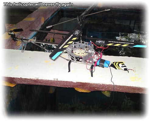 Scraped helicopter in Subic Bay