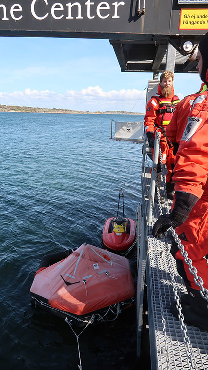 Aladdin's safety training at Öckerö Maritime Center, Sweden