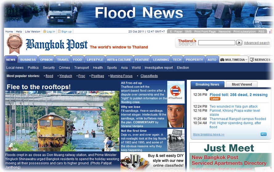 Aladdin's escape to Pattaya during the flood in Thailand 2011
