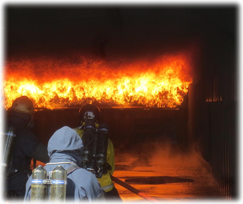 Advanced Fire Fighting course at Brandorama - Berga Brandstation in Helsingborg