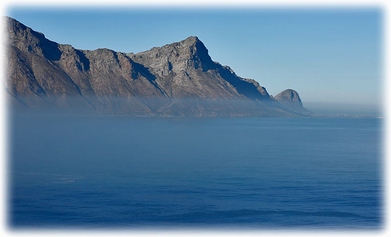 Driving along the scenic ocean drive Route 44 in South Africa
