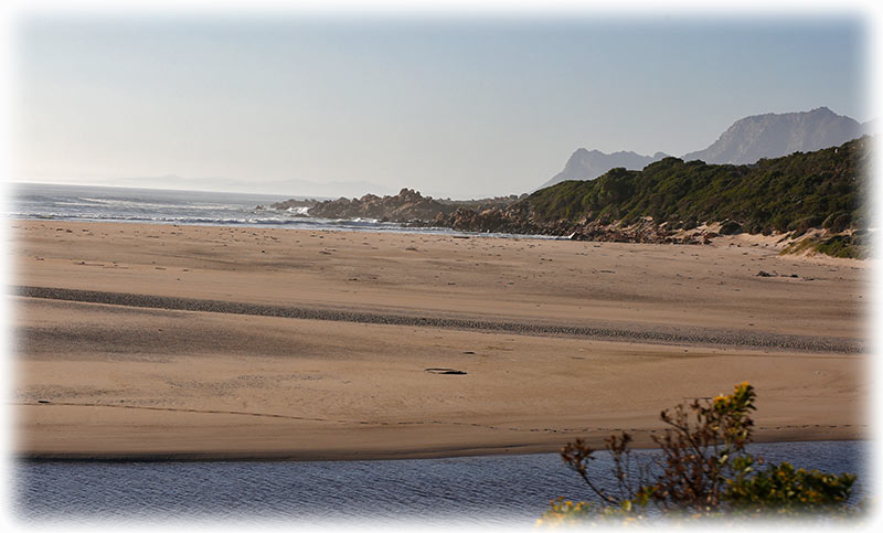Driving along the scenic ocean drive Route 44 in South Africa