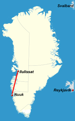 Map of Greenland - Grönlandsresor