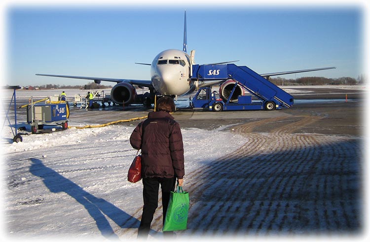 SAS flight at Kalmar Airport