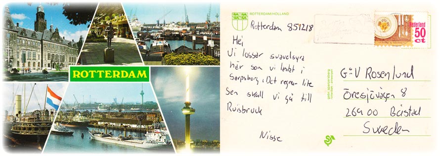 Aladdin's postcard from M/T Vestria