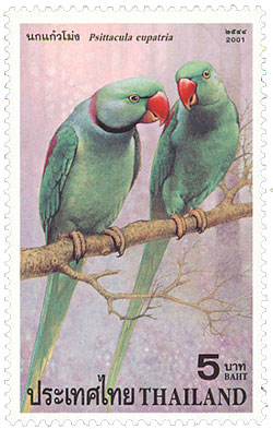 Alexandrine Parakeet stamps