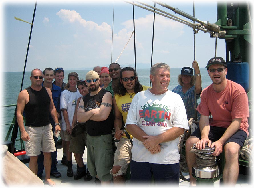 Greenpeace's crew on board Rainbow Warrior